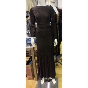 Low scowl back shimmery formal elegant dress